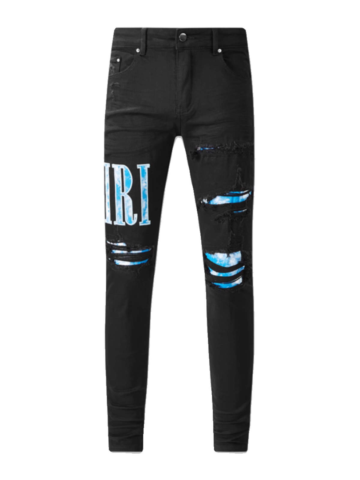 Black Writing Patch Jeans