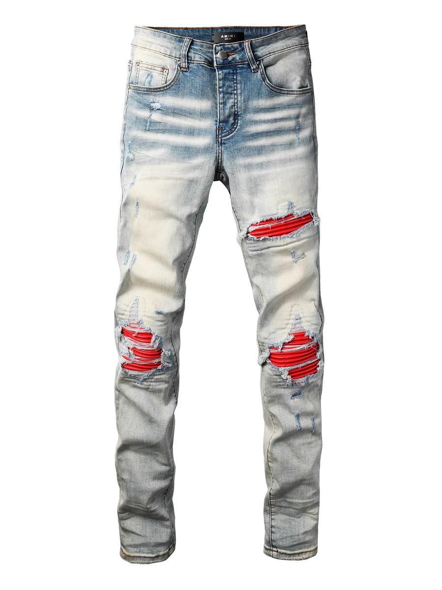 Denim Red Patch Jeans