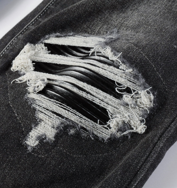 Washed Black Patch Jeans