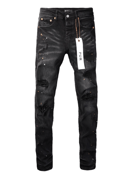 Black Classic Paint Jeans