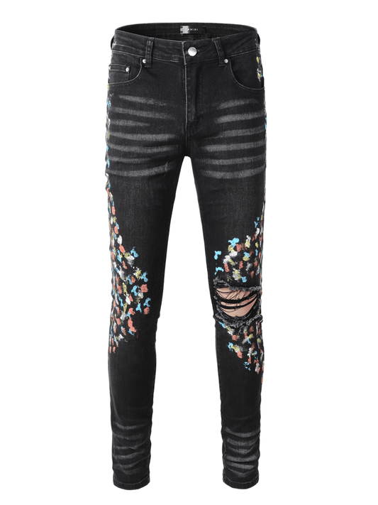 Black Graphic Jeans