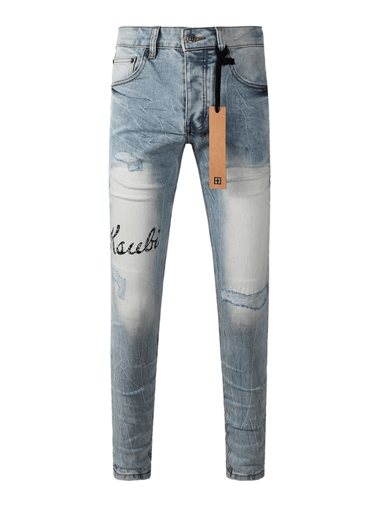 Light Blue Writing Jeans