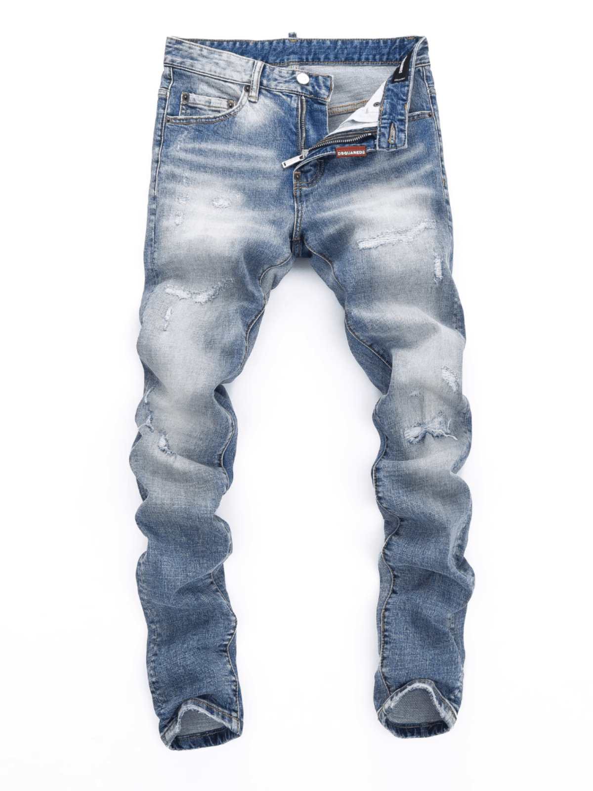 Light Washed Ripped Classic Jeans