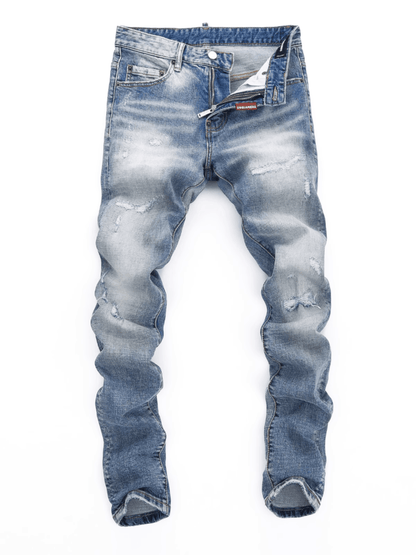 Light Washed Ripped Classic Jeans