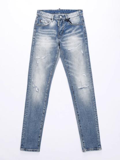 Light Washed Ripped Classic Jeans