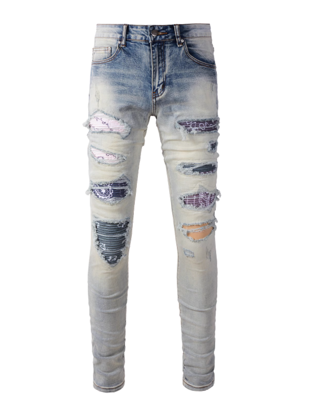 Washed Light Blue Ripped Jeans