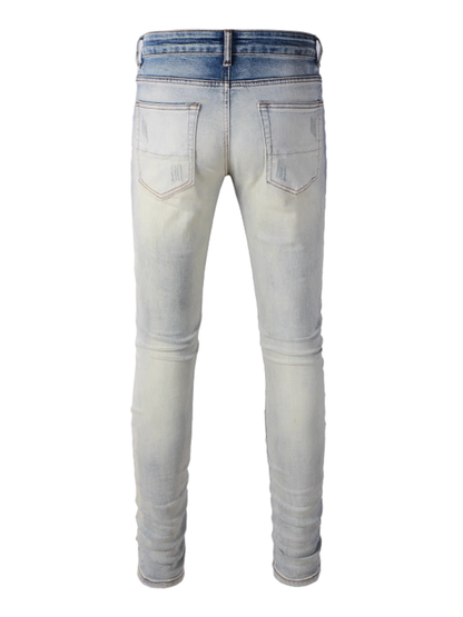 Washed Light Blue Ripped Jeans