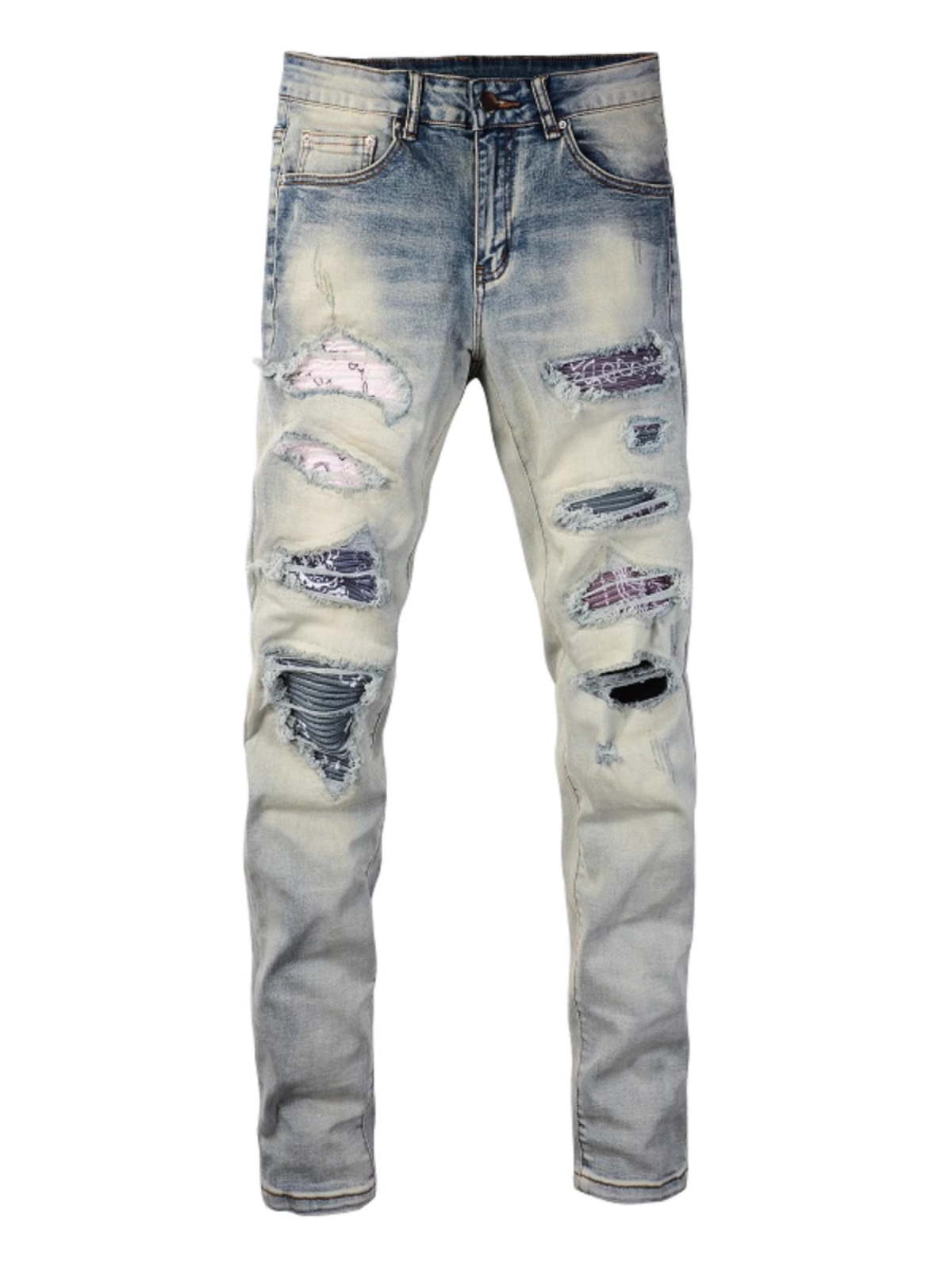 Washed Light Blue Ripped Jeans