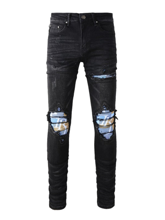 Black Colourful Patch Jean