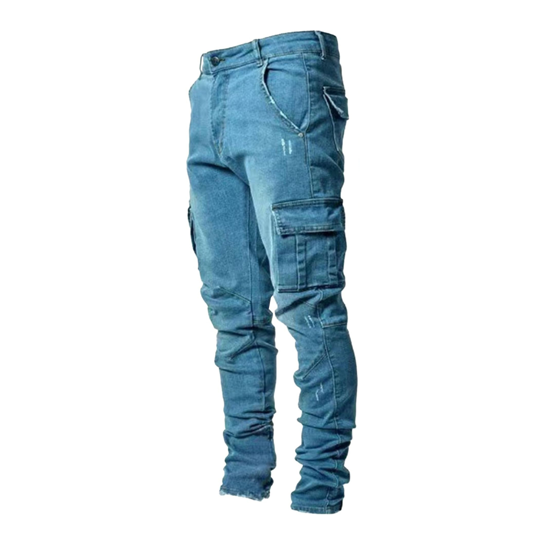 Denim Blue Classic Cargo Jeans